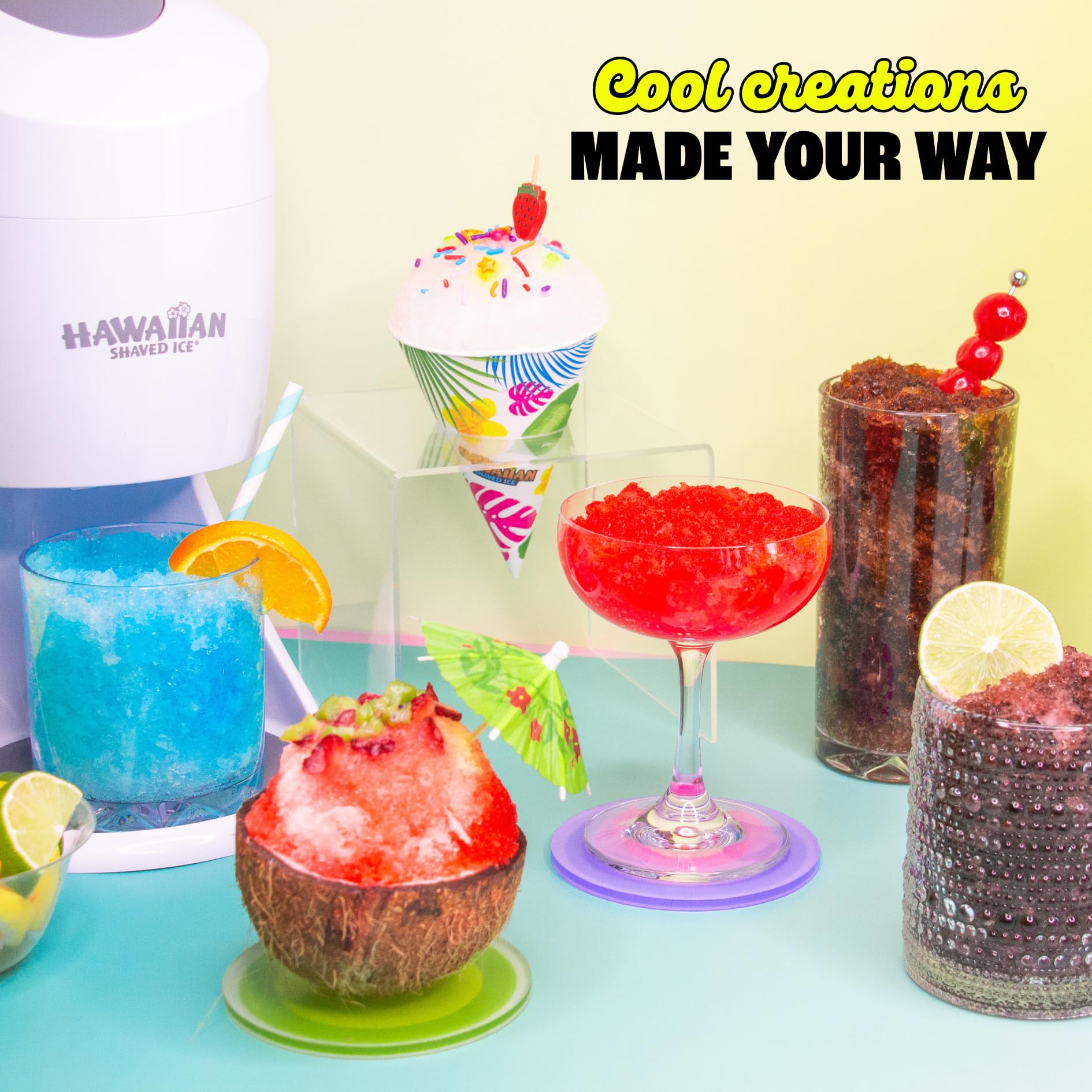 Hawaiian Shaved Ice Party Kit with 20 Syrup Flavors in 16oz. Bottles, 200 Snow Cone Cups, 200 Spoon Straws, and 20 Pouring Spouts. Great for Birthday Parties. Allergy-friendly - Image 5