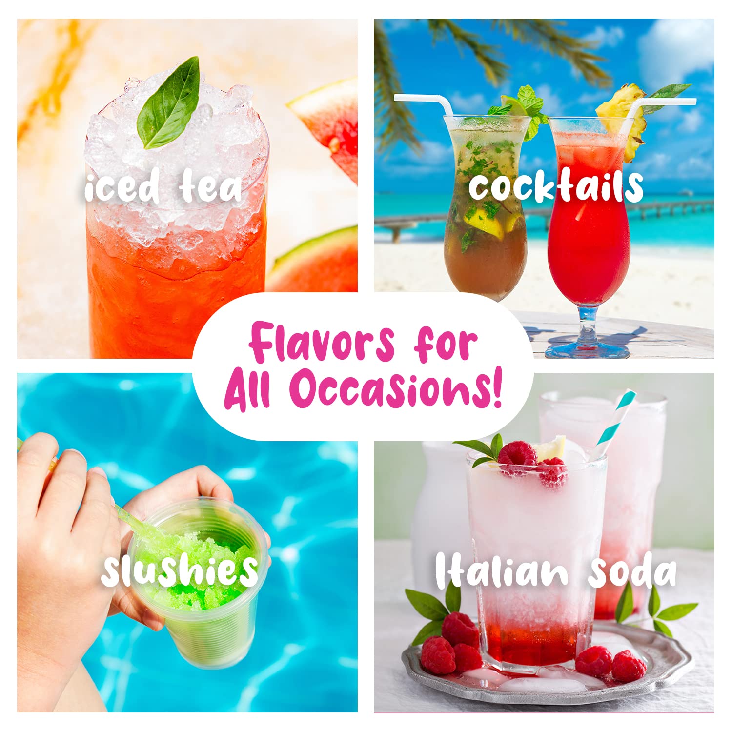 Hawaiian Shaved Ice Syrup Gallon 4-pack, Cherry, Grape, Blue Raspberry & Tiger’s Blood, for Slushies, Italian Soda, Seltzers, Popsicles, & More, No Refrigeration Needed, Allergy-friendly - Image 6
